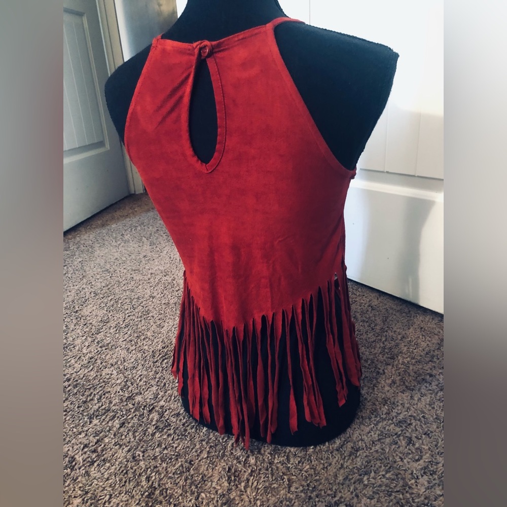 Suede tassels crop top